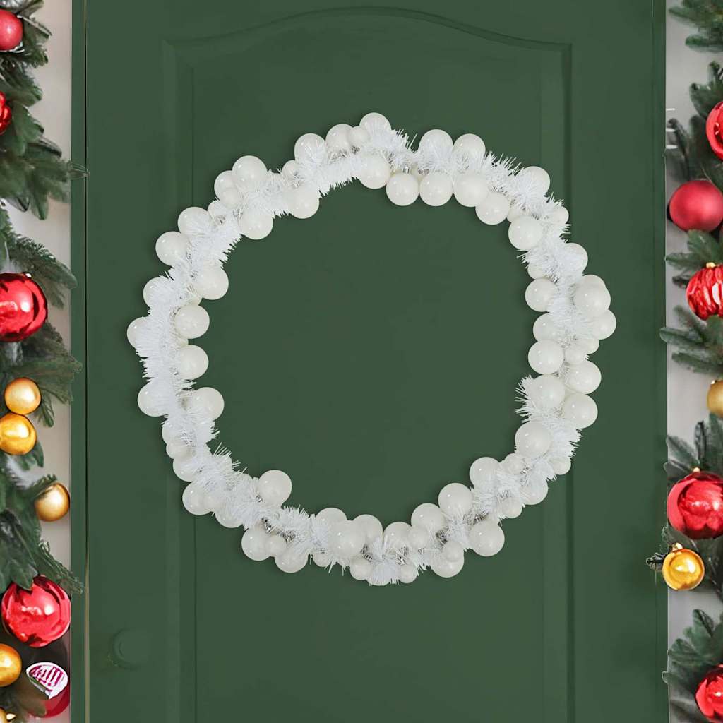 Vidaxx Guirnalda de bolas navideñas blanca 186 cm poliestireno