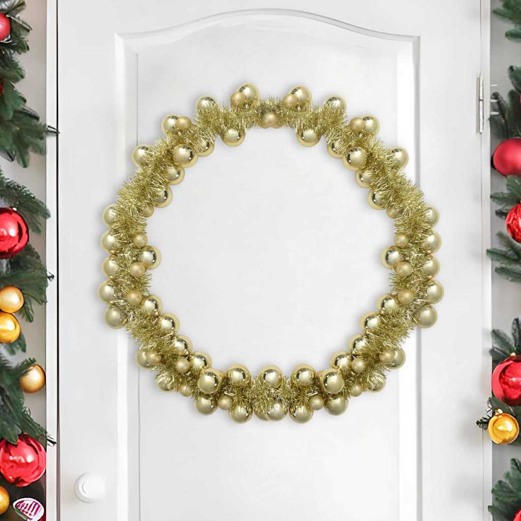 Vidaxx Guirnalda de bolas navideñas oro 186 cm poliestireno