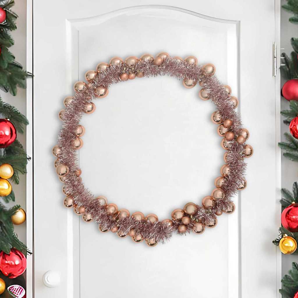 Vidaxl kerstbal guirlande rose gold 186 cm polystyreen