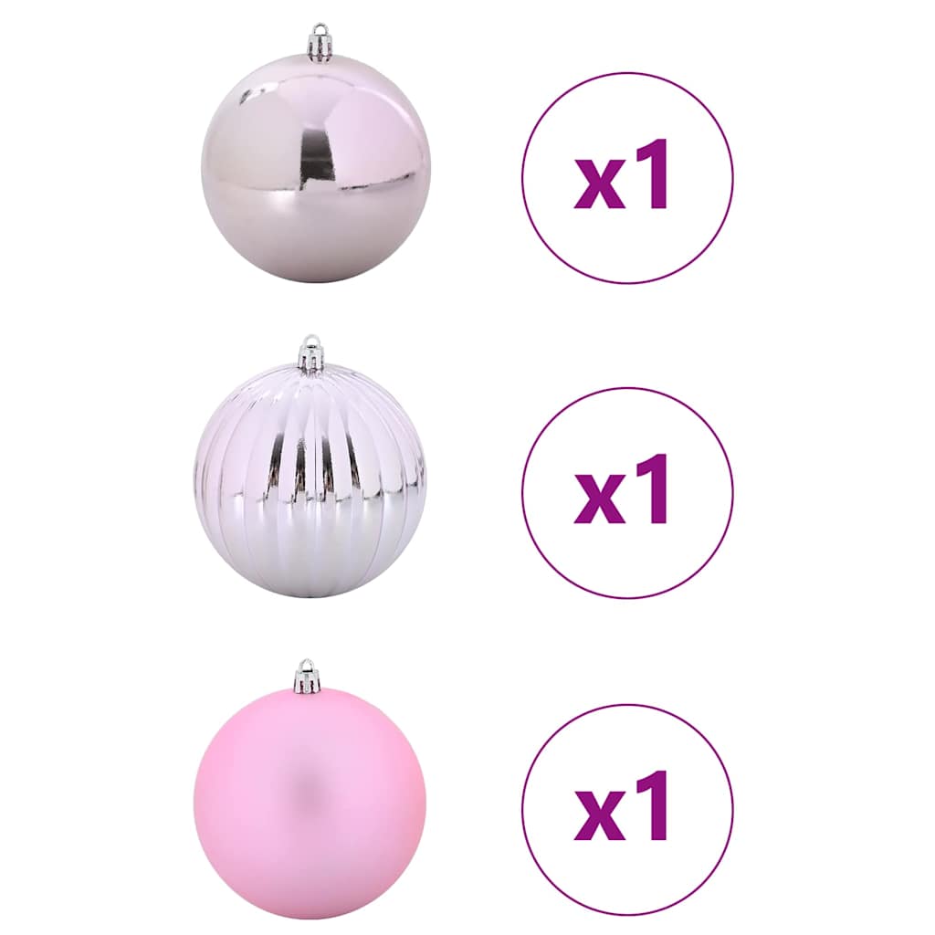 Vidaxl kerstbal set xxl 3 pcs roze kunststof