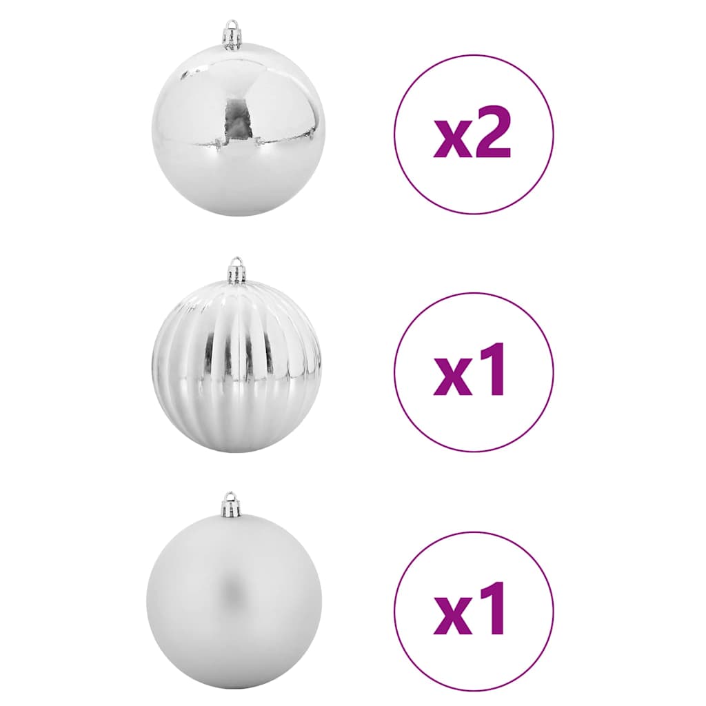 Vidaxl kerstbal set xxl 4 pcs zilver kunststof