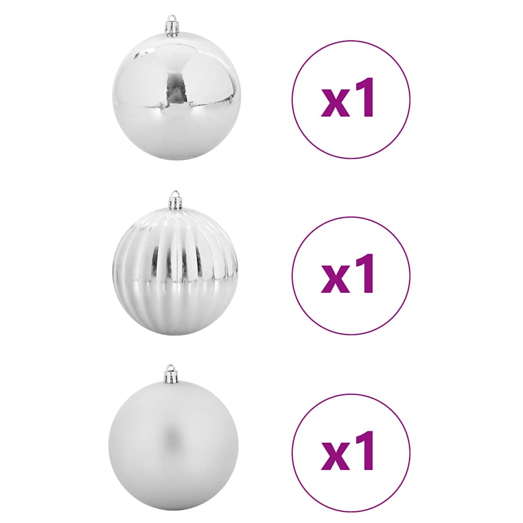 Vidaxl kerstbal set xxl 3 pcs zilver kunststof