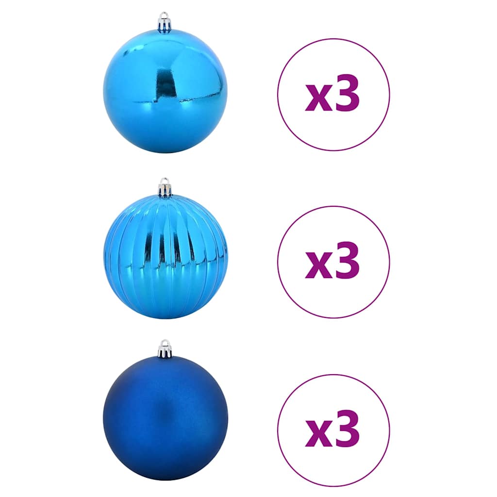 VidaXL Christmas ball set xl 9 pcs blue plastic