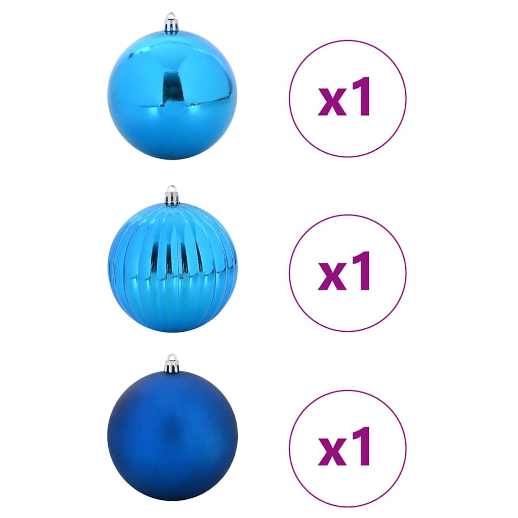 VidaXL Set palline di Natale xxl 3 pezzi in plastica blu