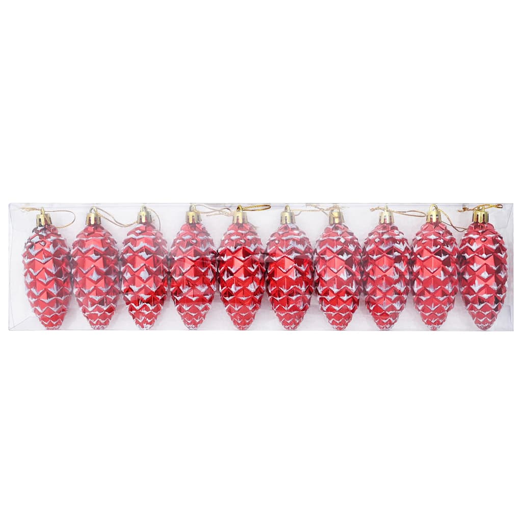 VidaXL Piña navideña 40uds plástico rojo