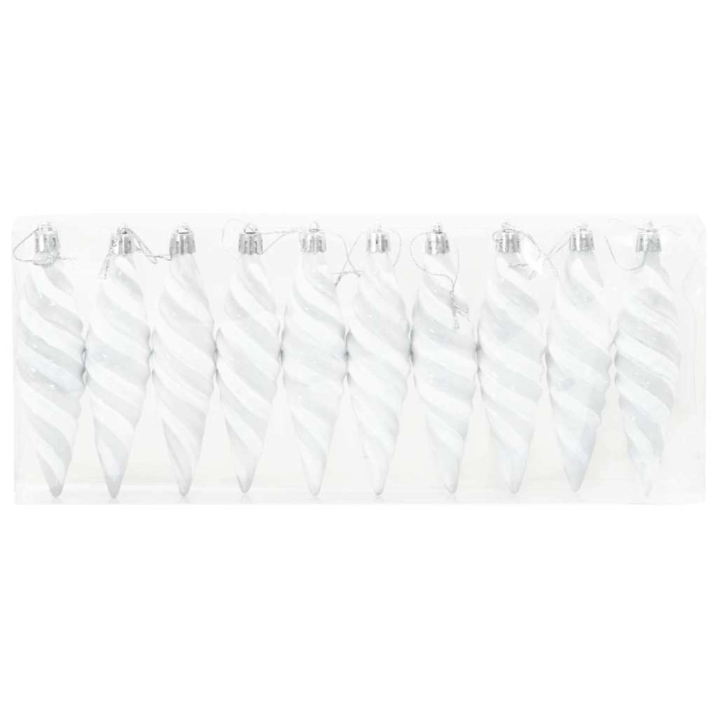 Vidaxl kerst spiralvorm bal 40 pcs wit kunststof