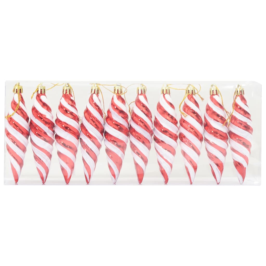 Vidaxl kerst spiralvorm bal 40 pcs rood kunststof