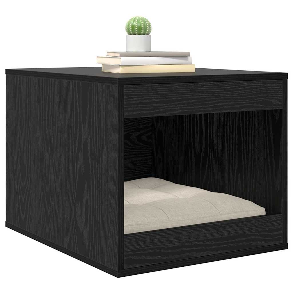 Vidaxl kattenbak omheining zwart eiken 47 x 59 x 42 cm bewerkt hout