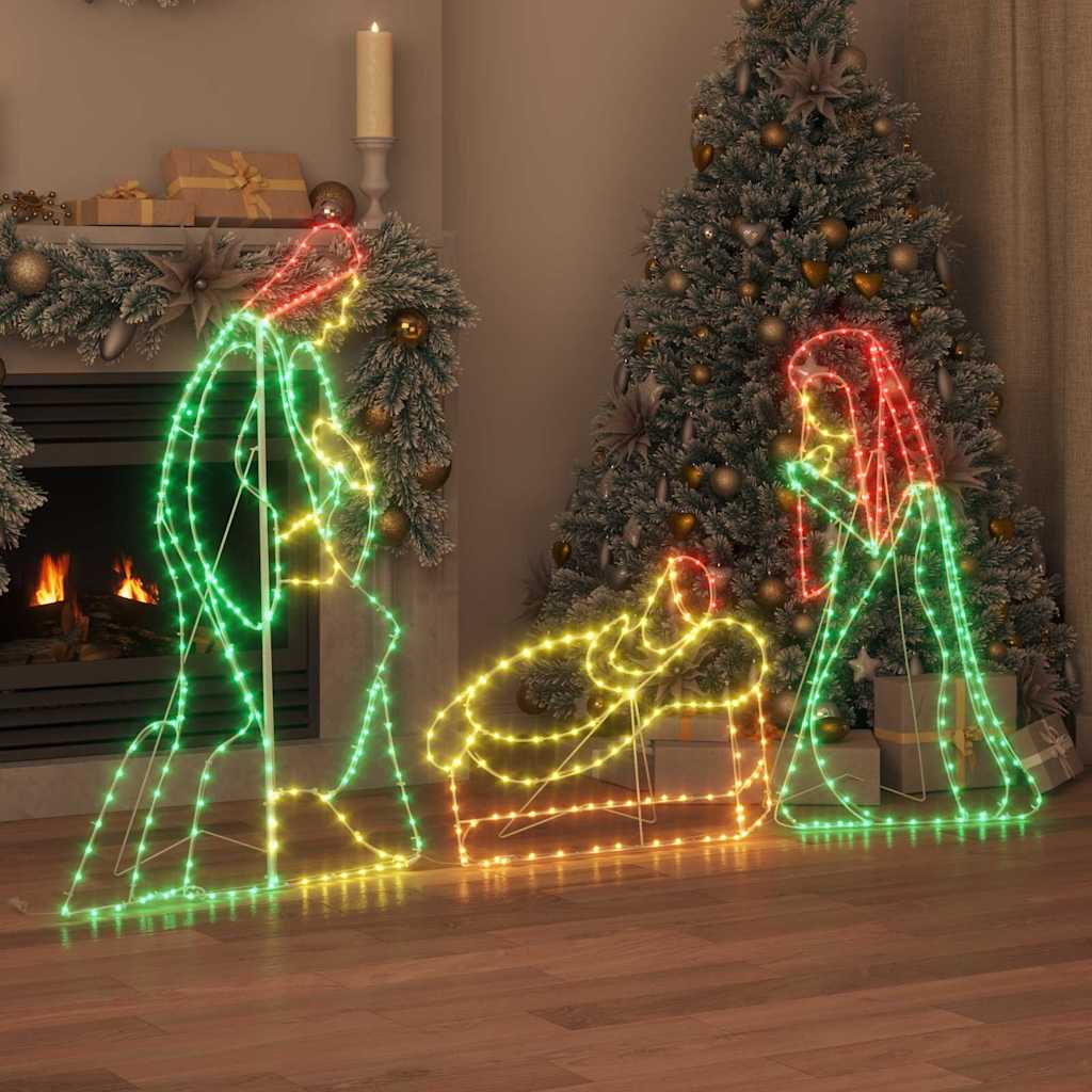 VidaXL Presepe illuminato con 550 LED multicolor 112 x 71,5 cm PVC