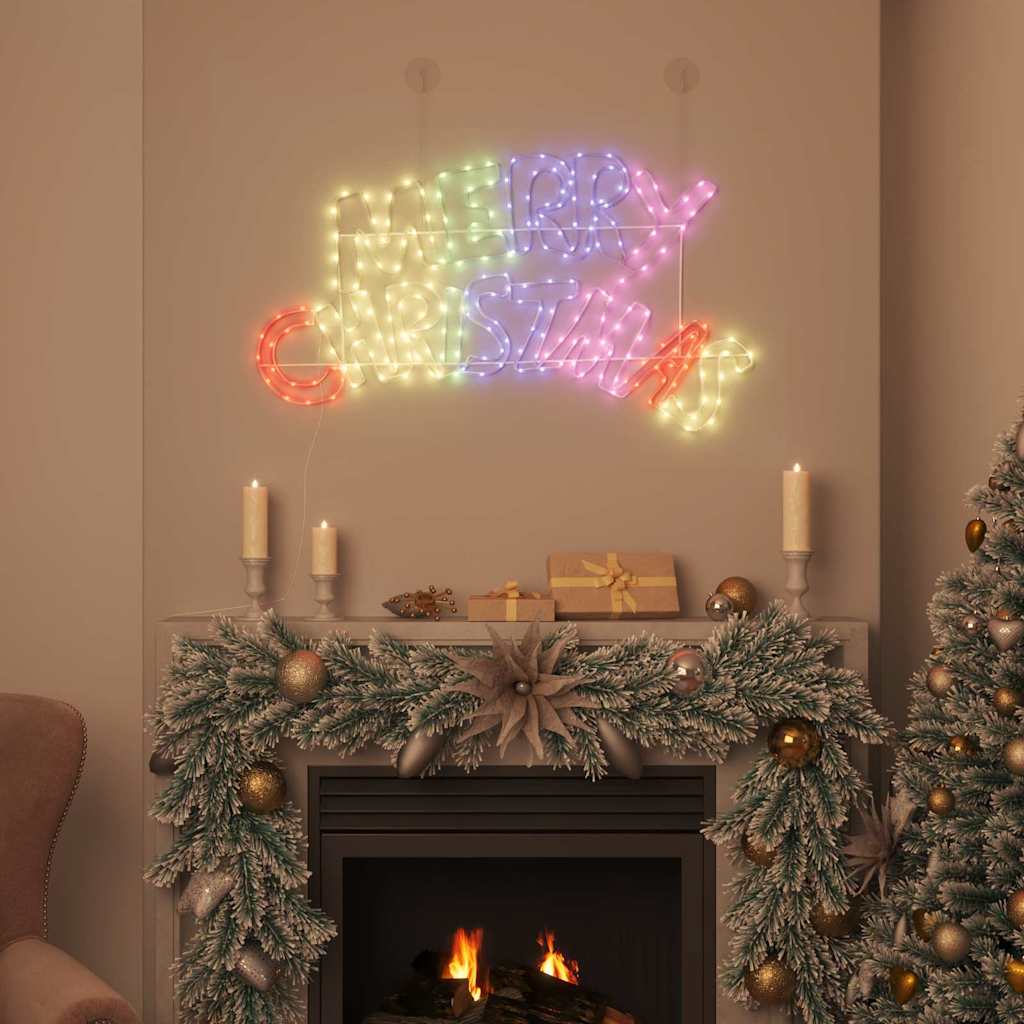 Vidaxl kerstbord met 240 led multikleur 99,5 x 54 cm pvc