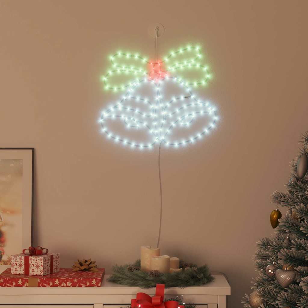 Vidaxl kerstbel met 144 led multikleur 57 x 47,5 cm pvc