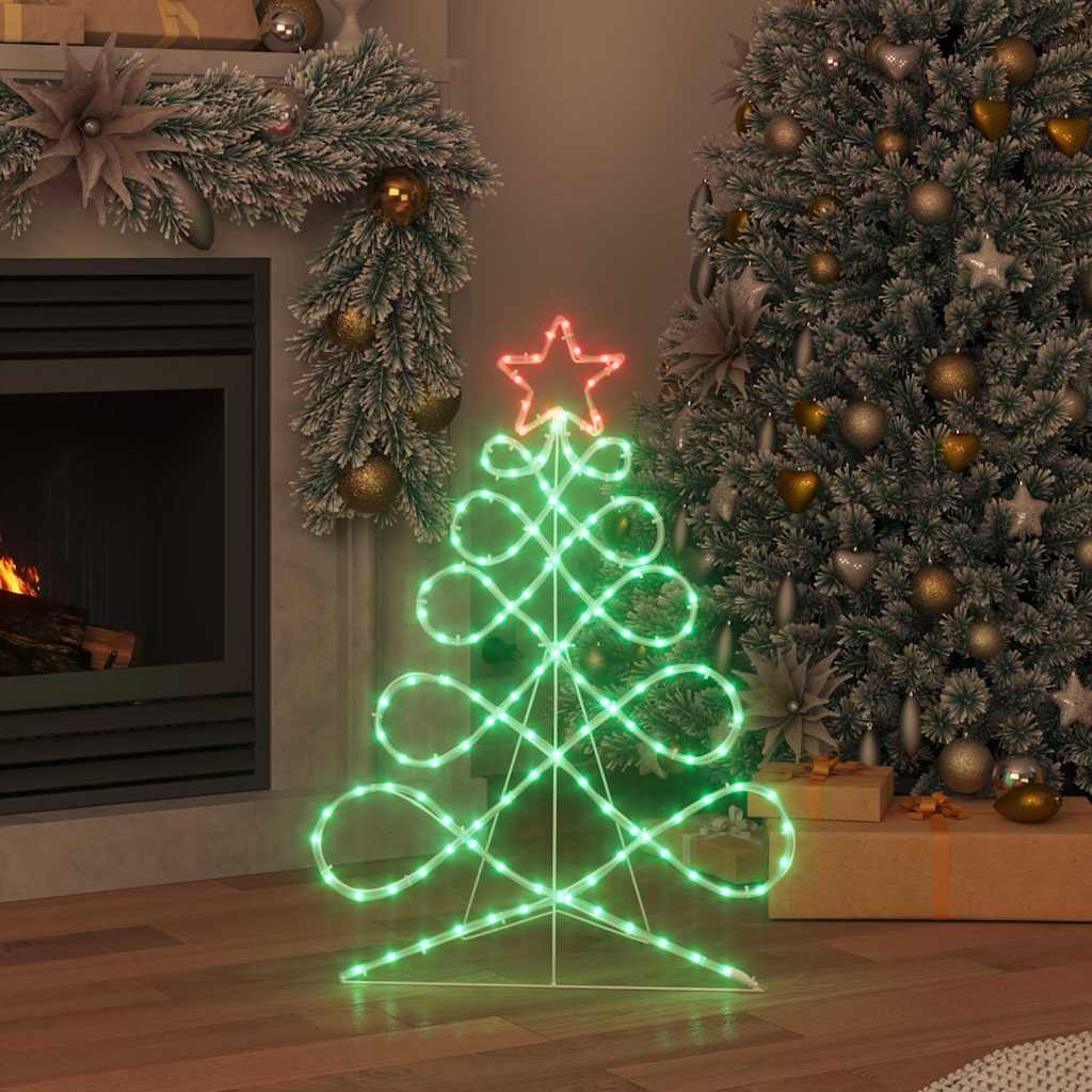 Vidaxl kerstboomvormige lamp met 144 led multikleur 78 x 58 cm pvc