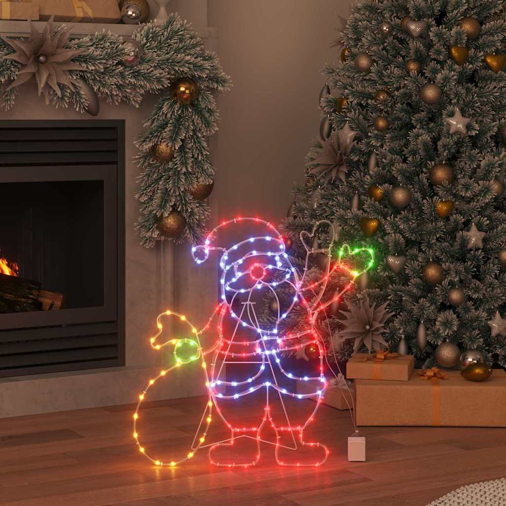 Vidaxl kerstman licht met 168 led multikleur 58.5 x 60 x 1.3 cm ijzer