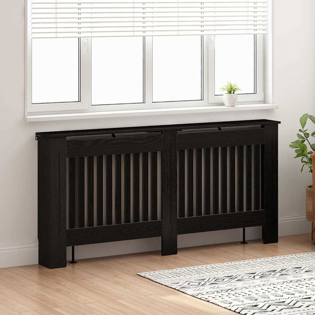 Vidaxl radiatorafdekking zwart eiken 172 x 19 x 81,5 cm bewerkt hout