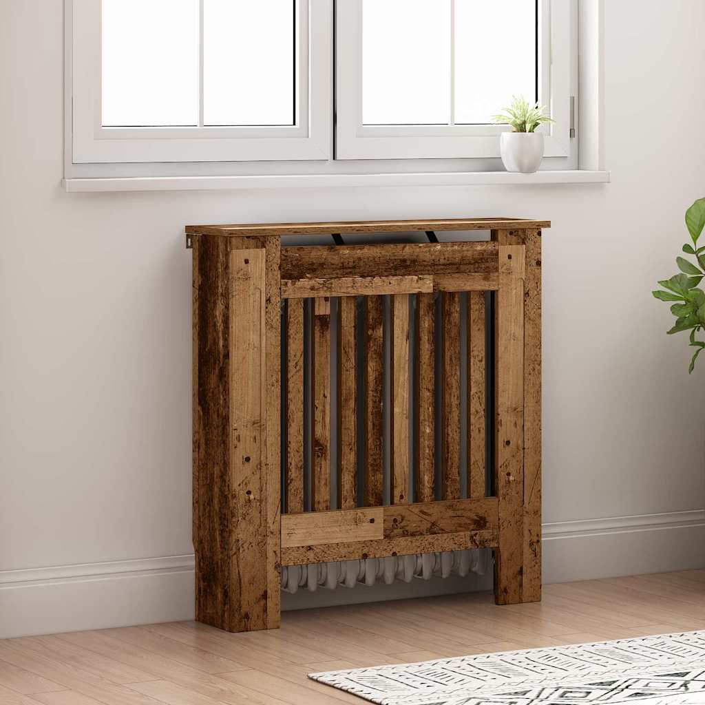 Vidaxl radiatorafdekking oud hout 78 x 19 x 81,5 cm bewerkt hout