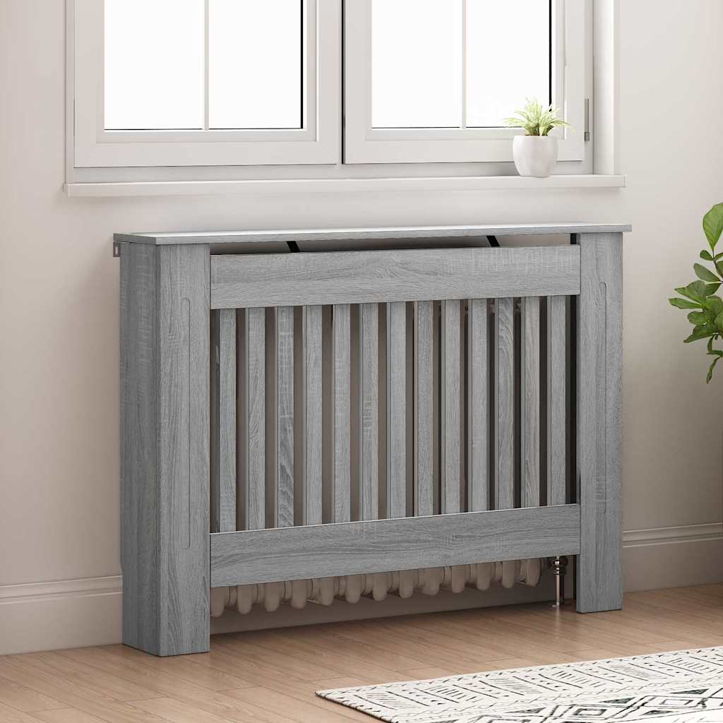 Vidaxl radiatorafdekking grijs sonoma 112 x 19 x 81,5 cm bewerkt hout