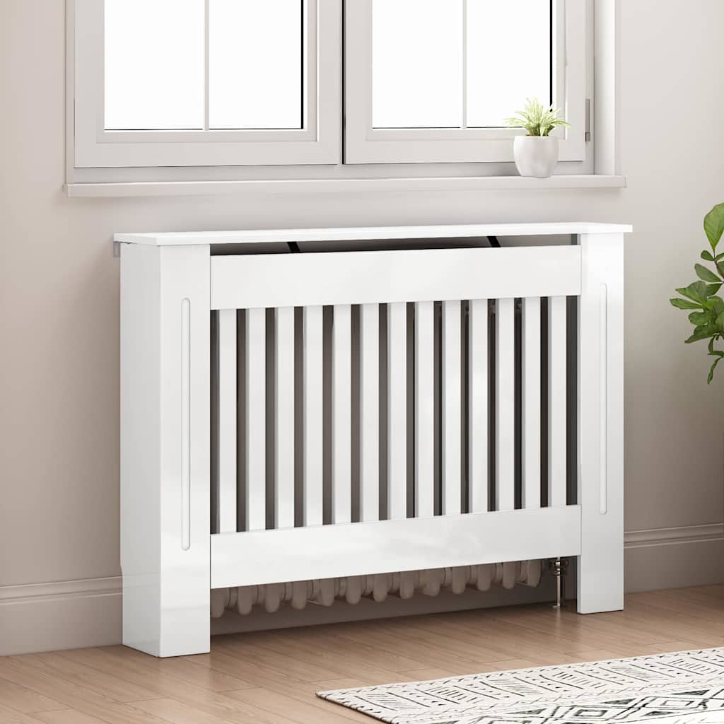 Vidaxl radiatorafdekking hoogglans wit 112 x 19 x 81,5 cm bewerkt hout