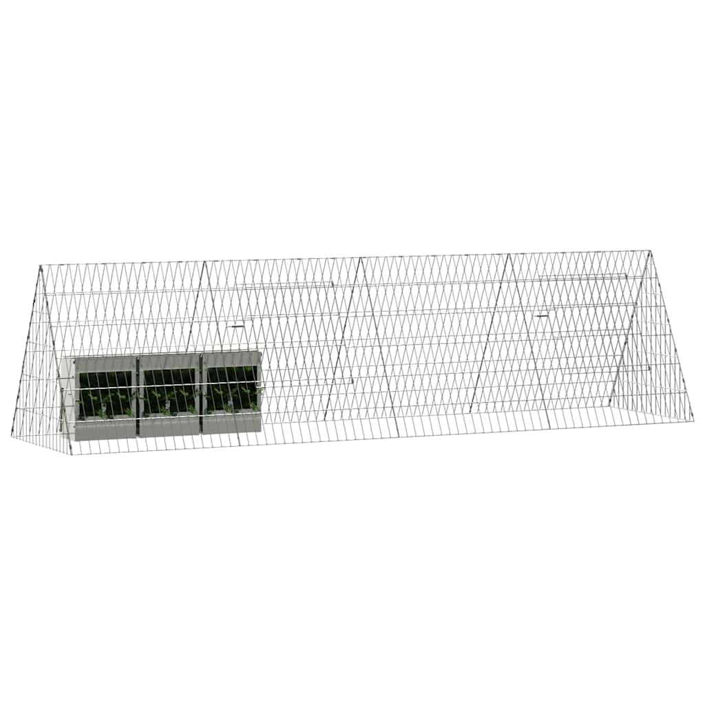 Jaula para conejos vidaxl plata 650 x 55 x 55 cm acero galvanizado