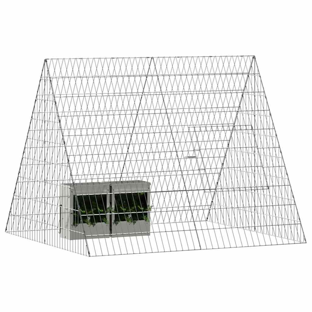 Jaula para conejos vidaxl plata 215 x 100 x 85 cm acero galvanizado