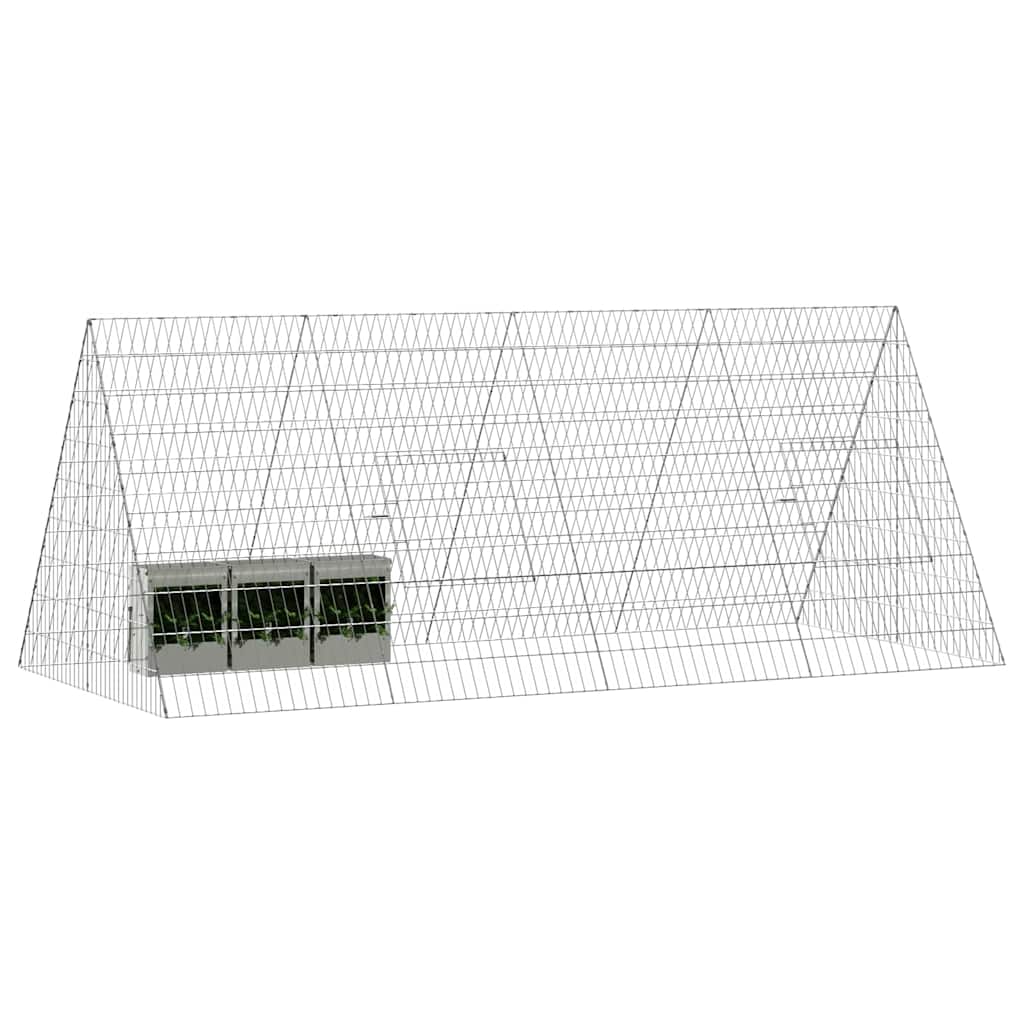 Jaula para conejos vidaxl plata 215 x 100 x 85 cm acero galvanizado