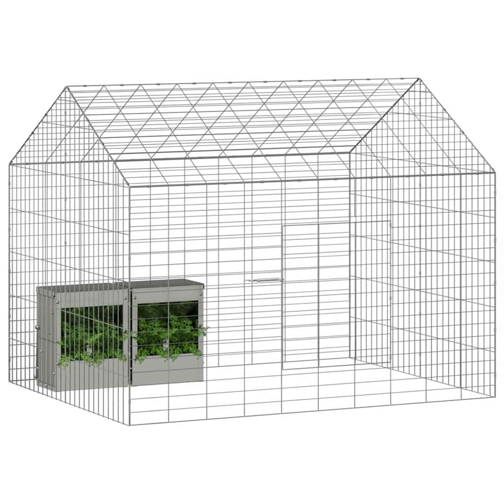Jaula para conejos vidaxl plata 400 x 78 x 78 cm acero galvanizado