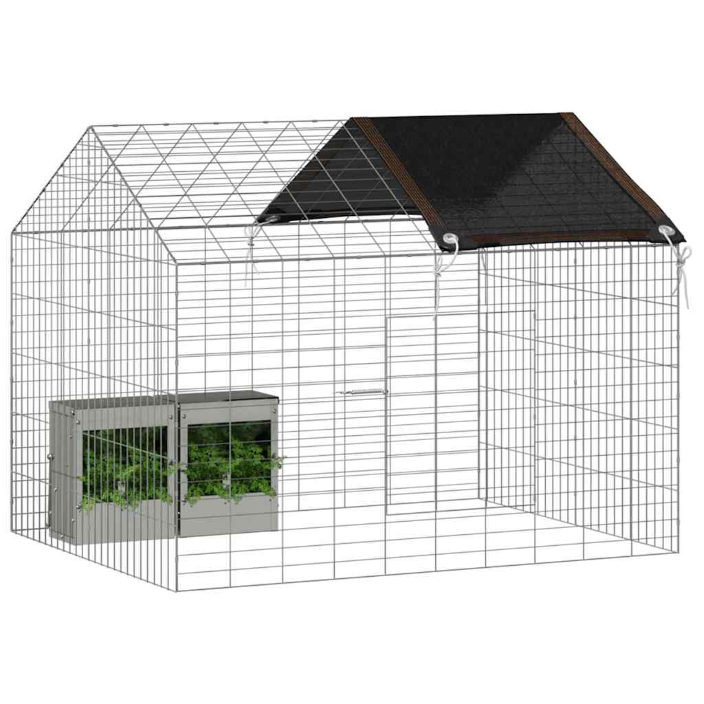 Jaula para conejos vidaxl plata 400 x 78 x 78 cm acero galvanizado