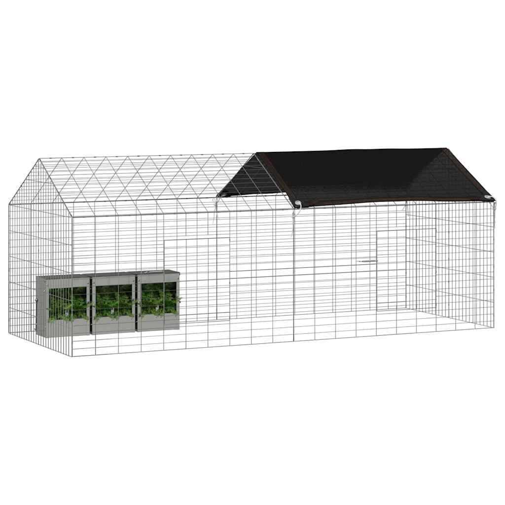 Jaula para conejos vidaxl plata 400 x 78 x 78 cm acero galvanizado