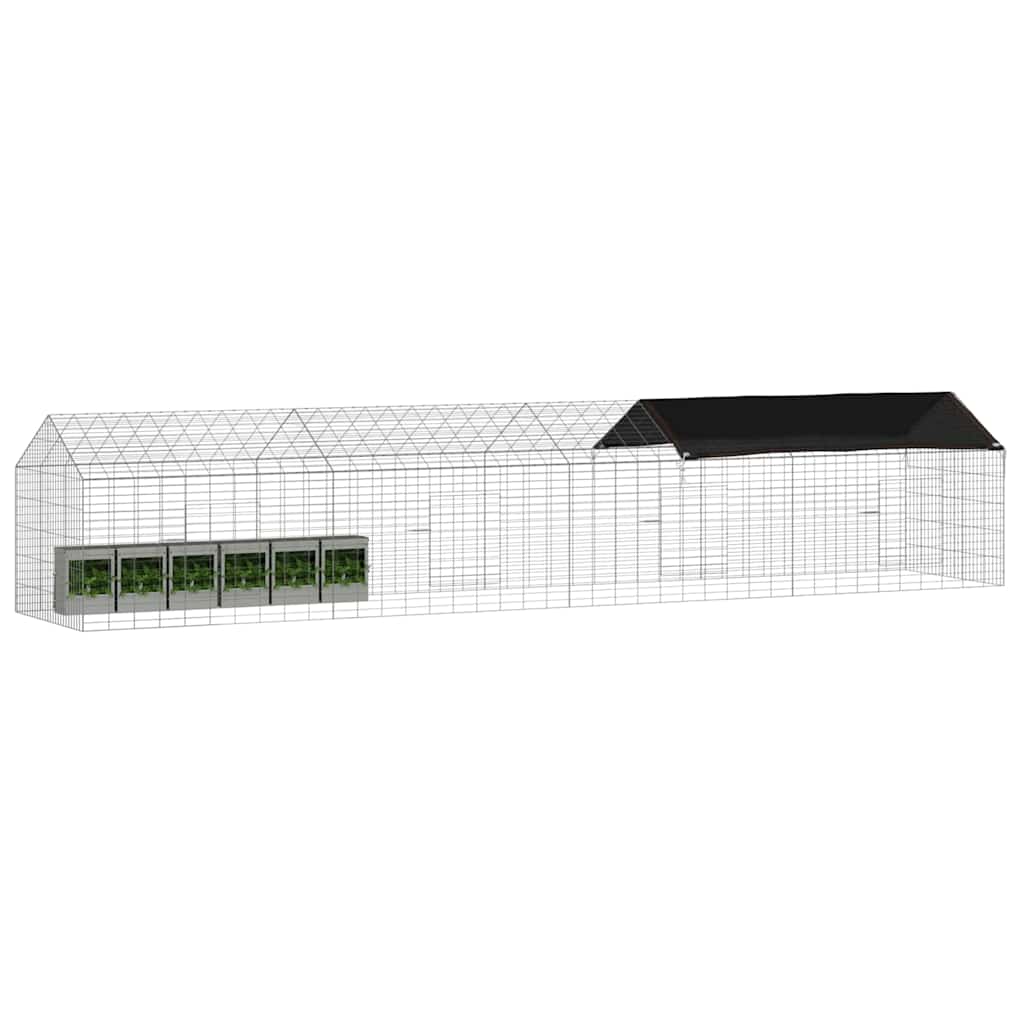 Vidaxl konijnenkooi zilver 400 x 78 x 78 cm gegalvaniseerd staal