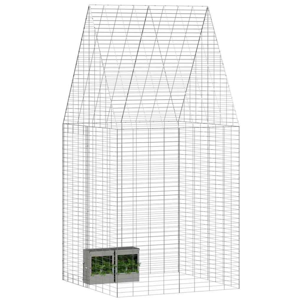 Jaula para conejos vidaxl plata 400 x 100 x 210 cm acero galvanizado