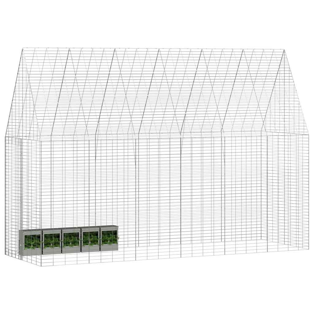 Vidaxl konijnenkooi zilver 300 x 100 x 210 cm gegalvaniseerd staal