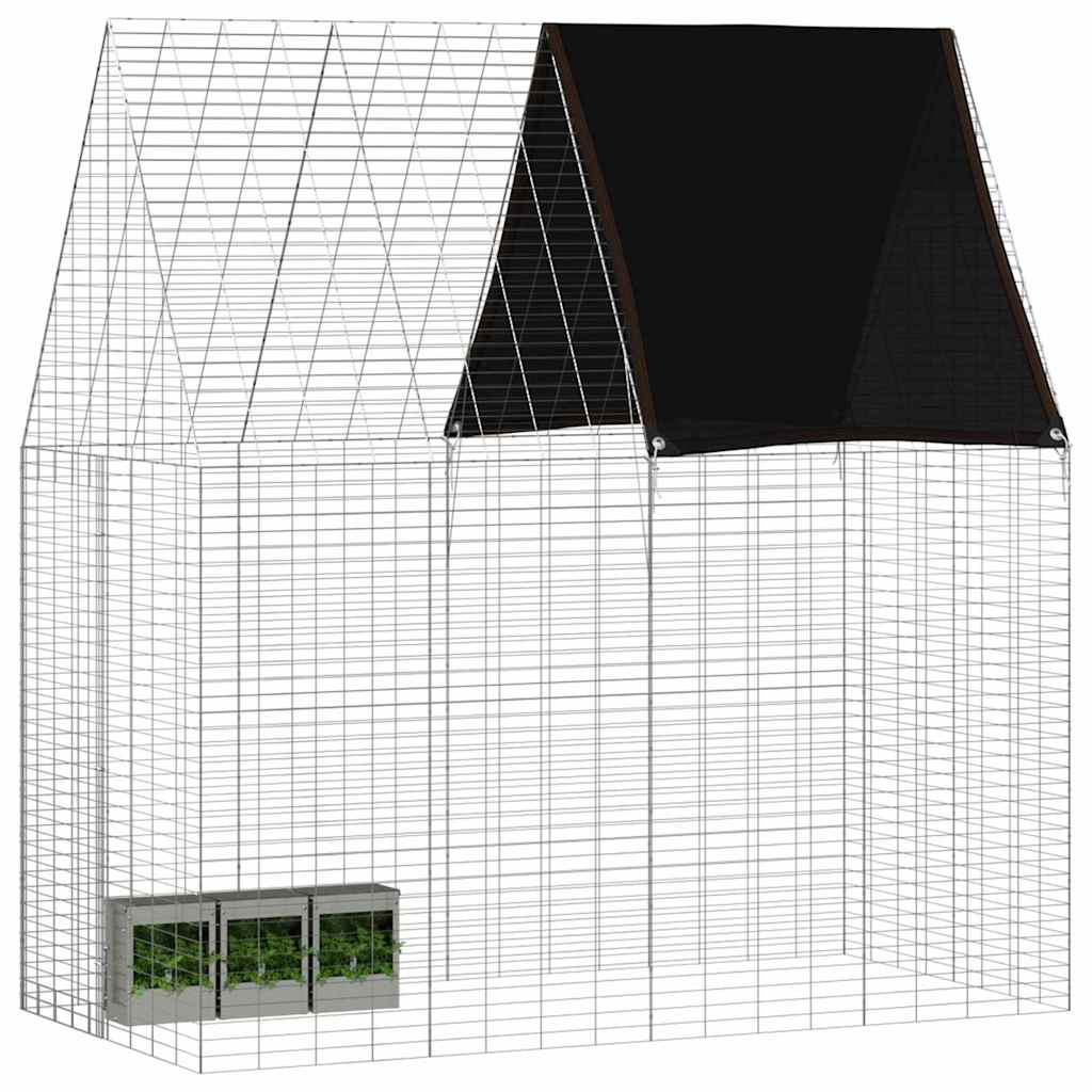 Jaula para conejos vidaxl plata 200 x 100 x 210 cm acero galvanizado