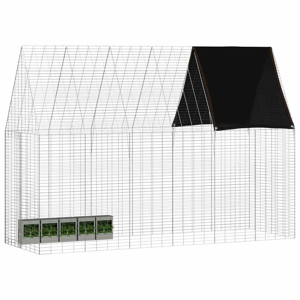 Jaula para conejos vidaxl plata 300 x 100 x 210 cm acero galvanizado