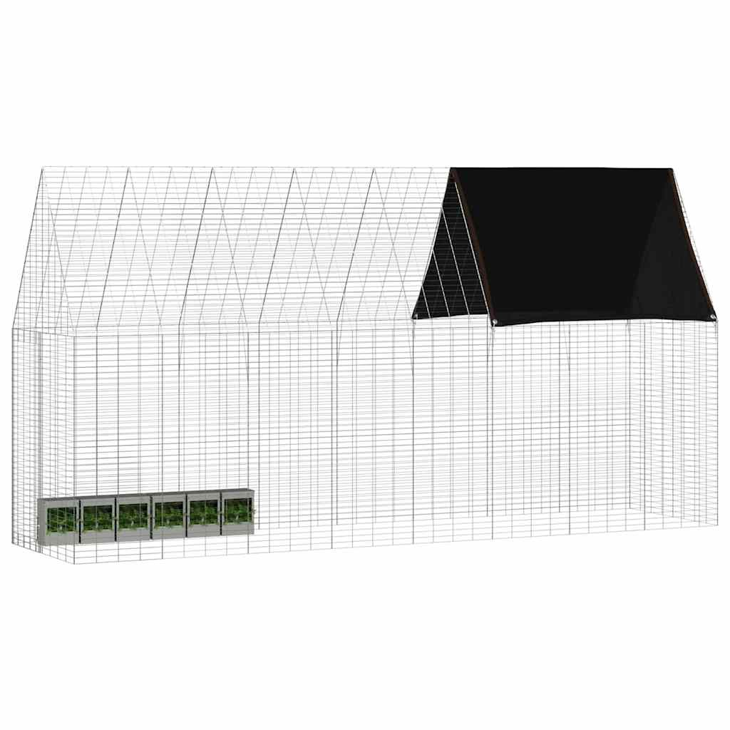 Jaula para conejos vidaxl plata 400 x 100 x 210 cm acero galvanizado