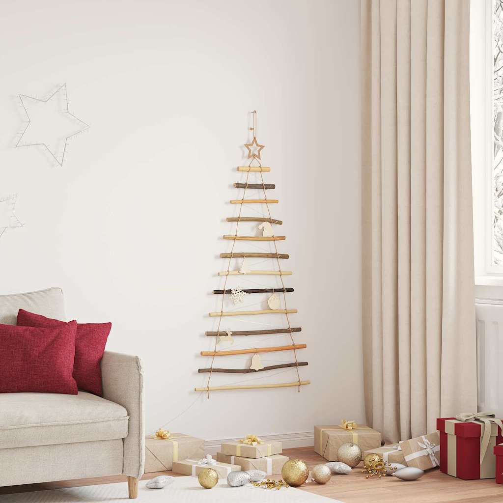 Vidaxl kerstboom met 50 led naturel 120 cm massief essenhout