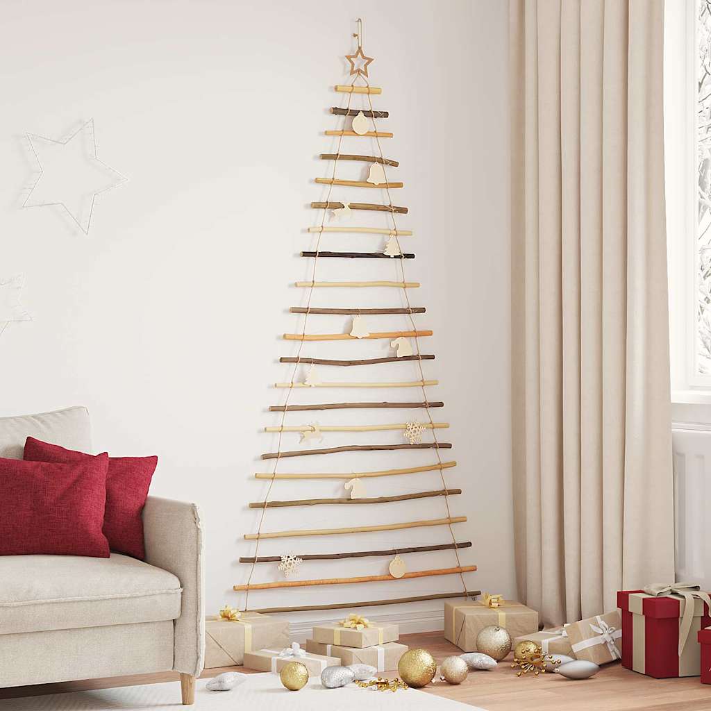 Vidaxl kerstboom met 130 led naturel 210 cm massief essenhout