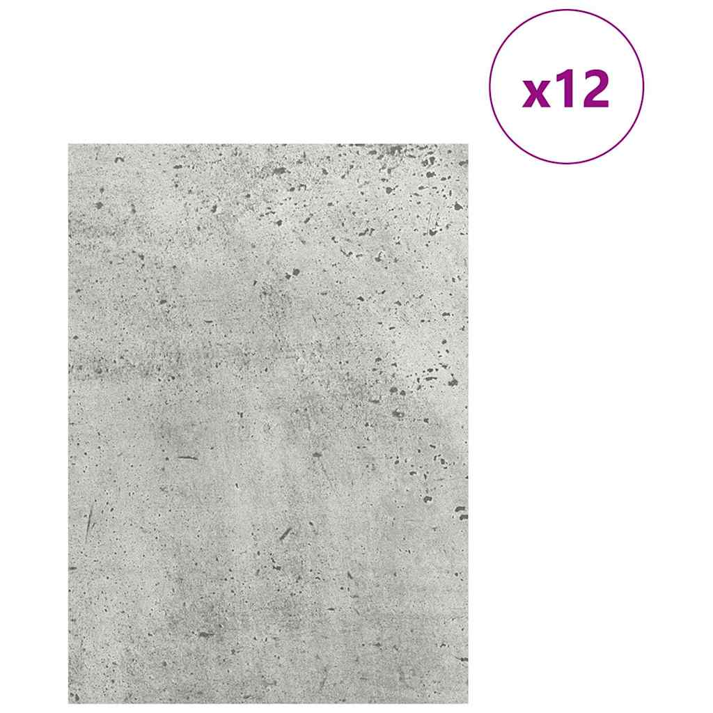 Pannelli decorativi Vidaxx 12 pezzi grigio cemento 15 x 21 x 0,27 cm legno composito
