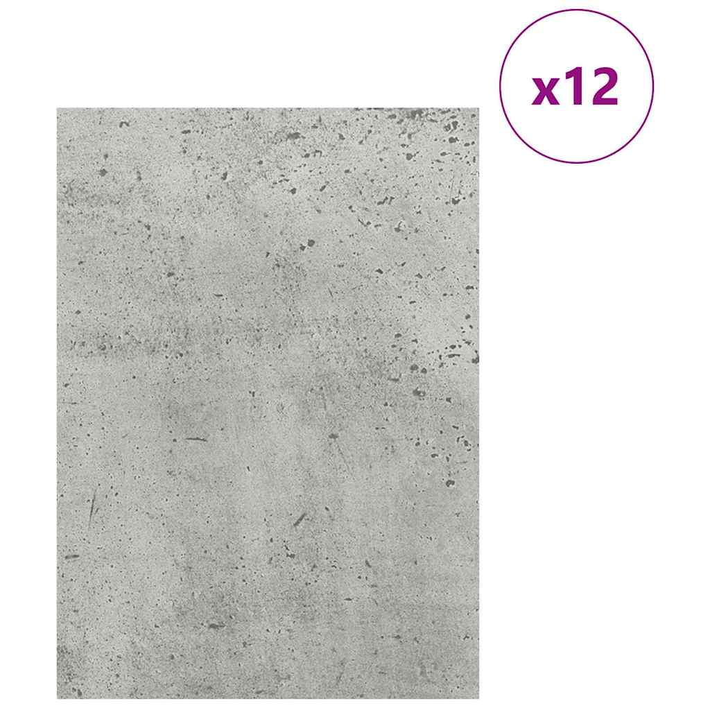 Pannelli decorativi Vidaxx 12 pezzi grigio cemento 30 x 42 x 0,27 cm legno composito