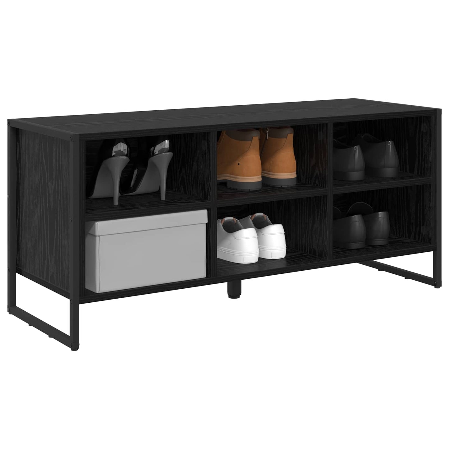 VidaXL zapatero roble negro 60 x 35 x 44 cm acabado madera