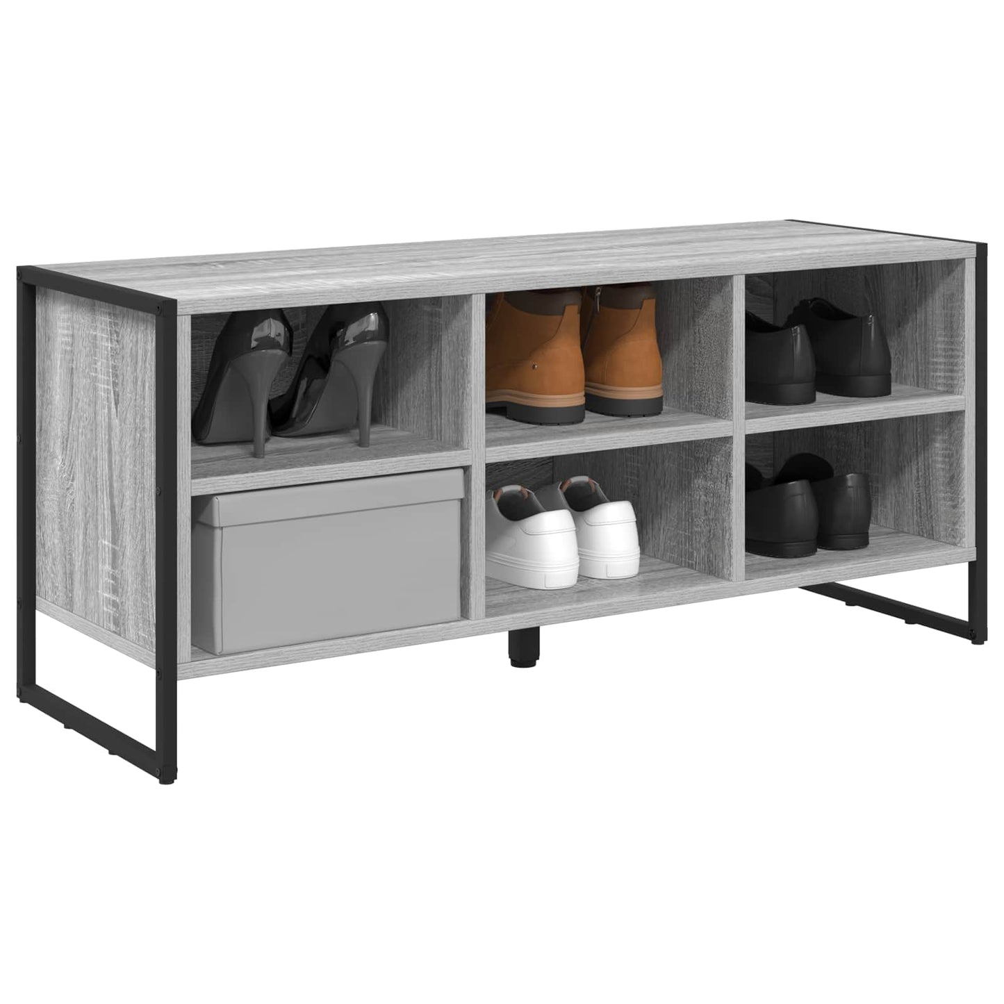 Zapatero vidaxl gris sonoma 60 x 35 x 44 cm acabado madera