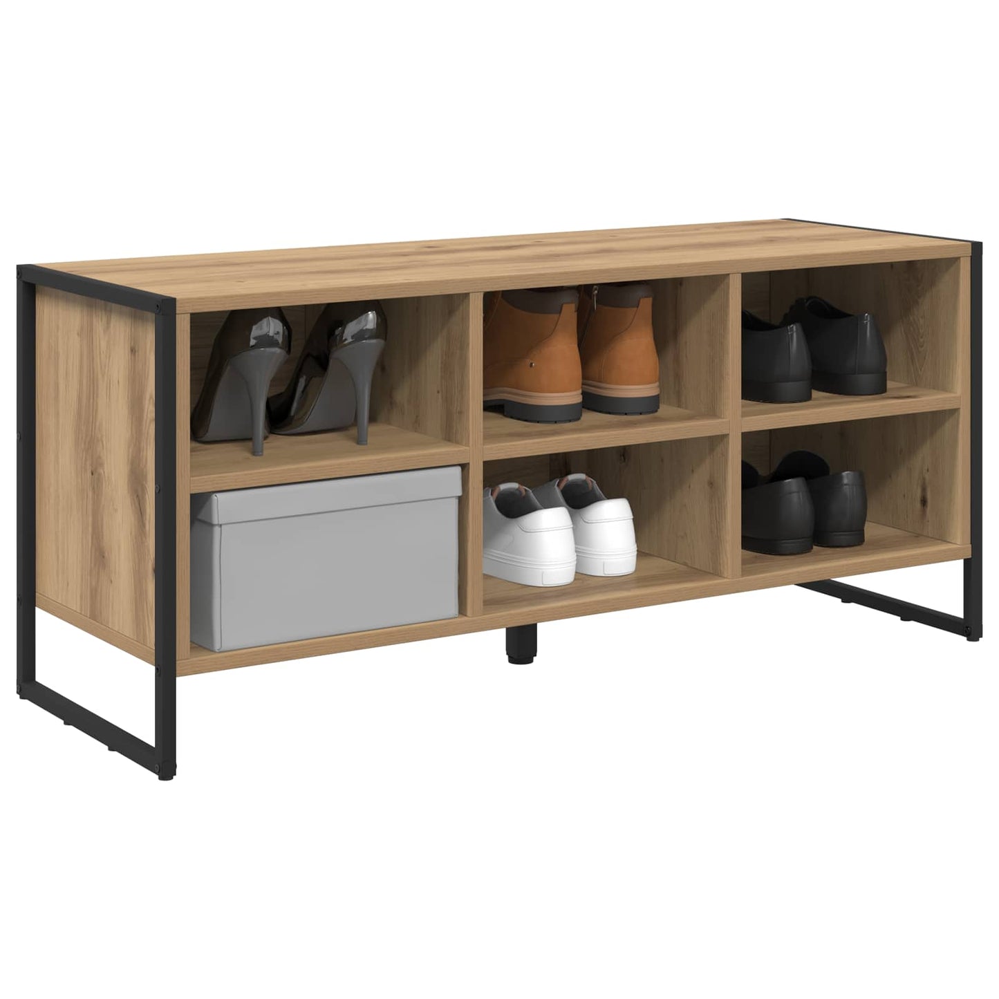 Vidaxl schoenenkast ambachtelijk eiken 60 x 35 x 44 cm bewerkt hout