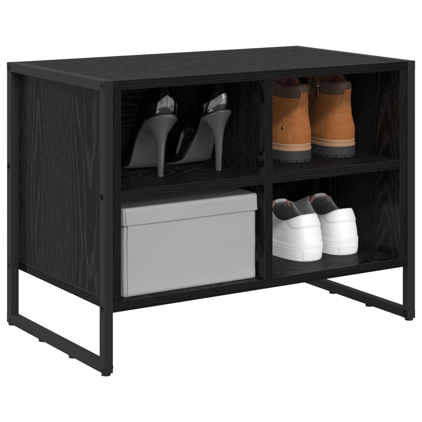Vidaxl schoenenkast zwart eiken 60 x 35 x 44 cm bewerkt hout