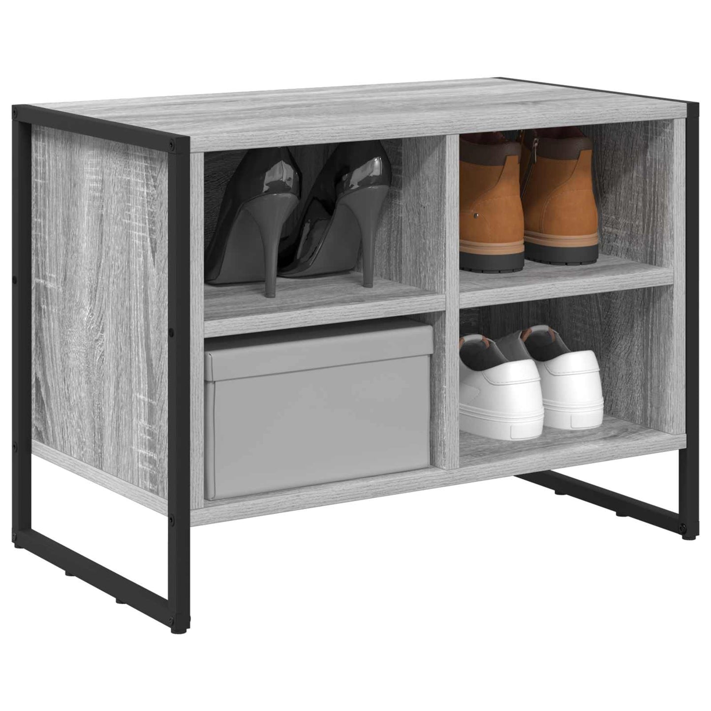 Zapatero vidaxl gris sonoma 60 x 35 x 44 cm acabado madera