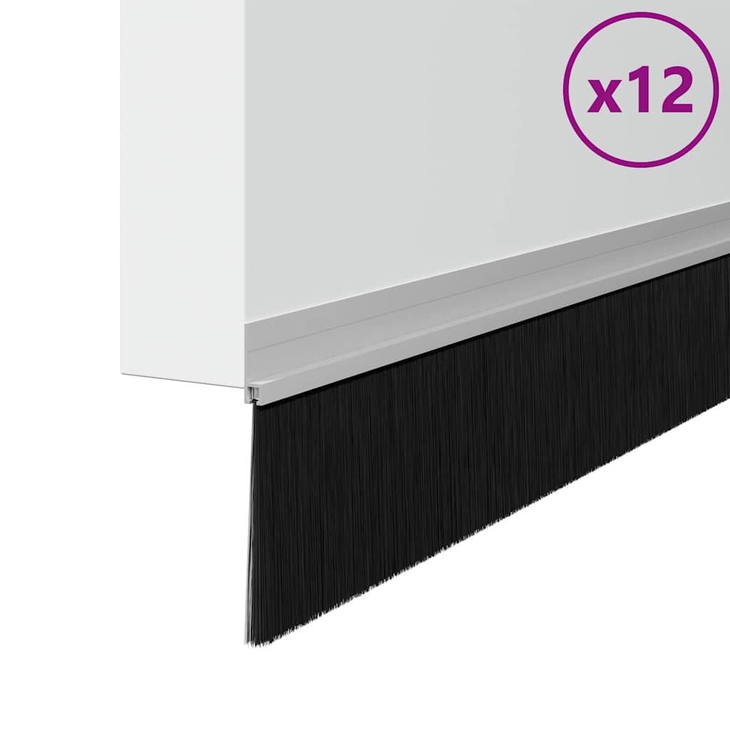 Vidaxx spazzole per porte autoadesive 12 pezzi argento 100 cm