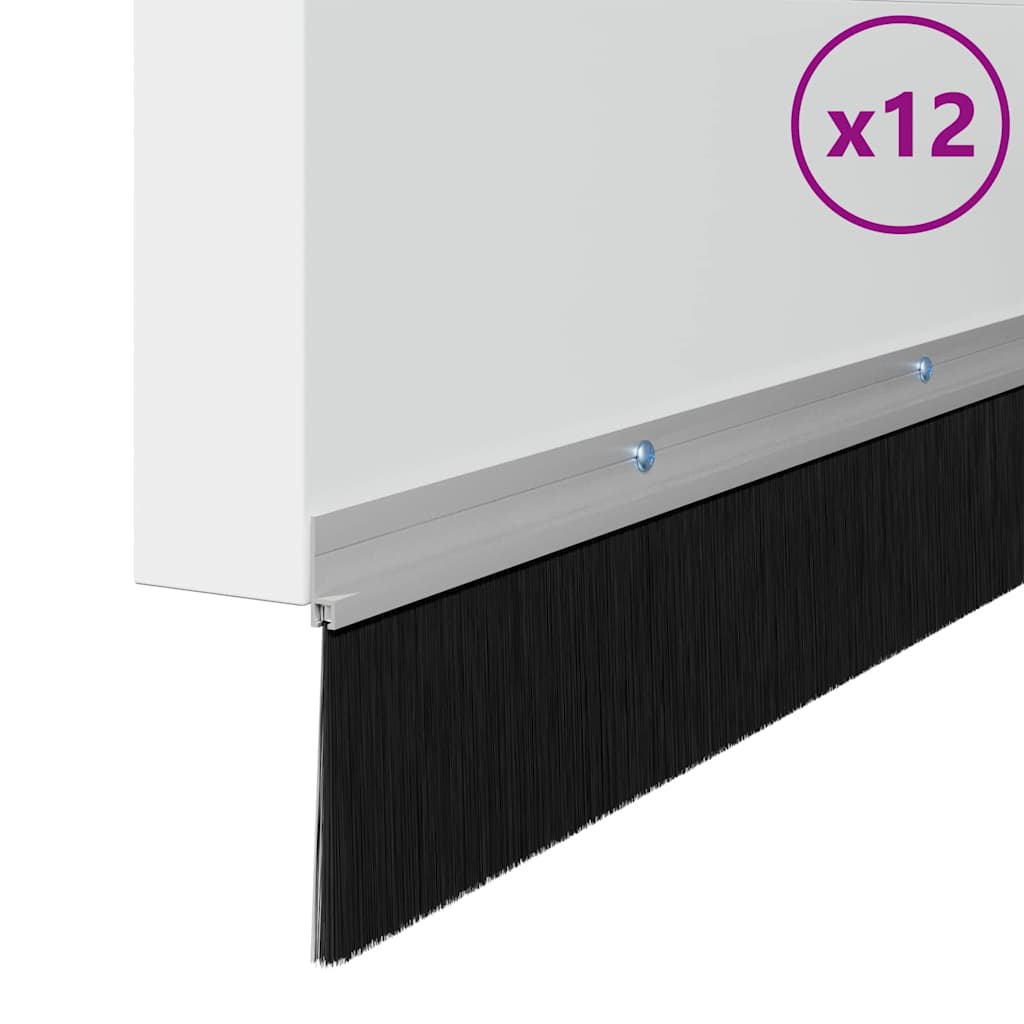 Vidaxl schroefbare deurborstelafsluitingen 12 pcs zilver 100 cm