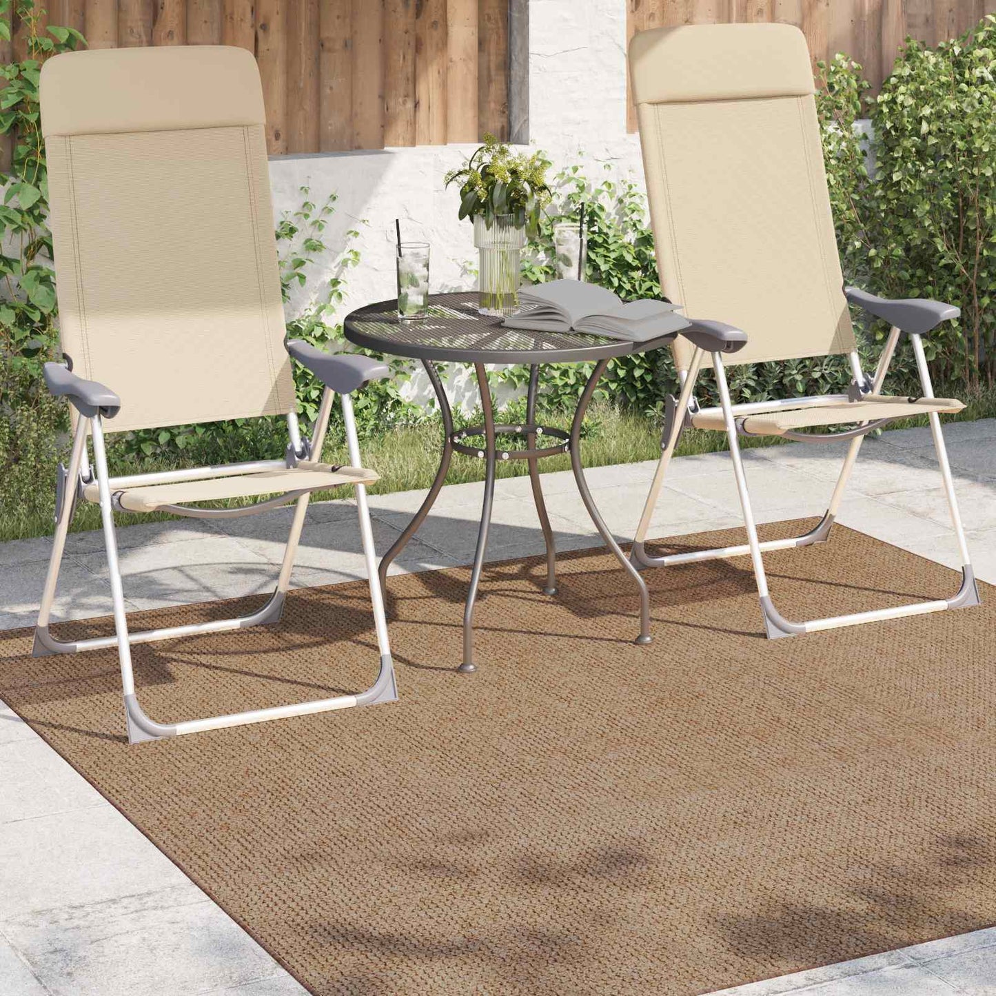 Vidaxl vloerkleden vierkant huarte naturel 120 x 120 cm polyester