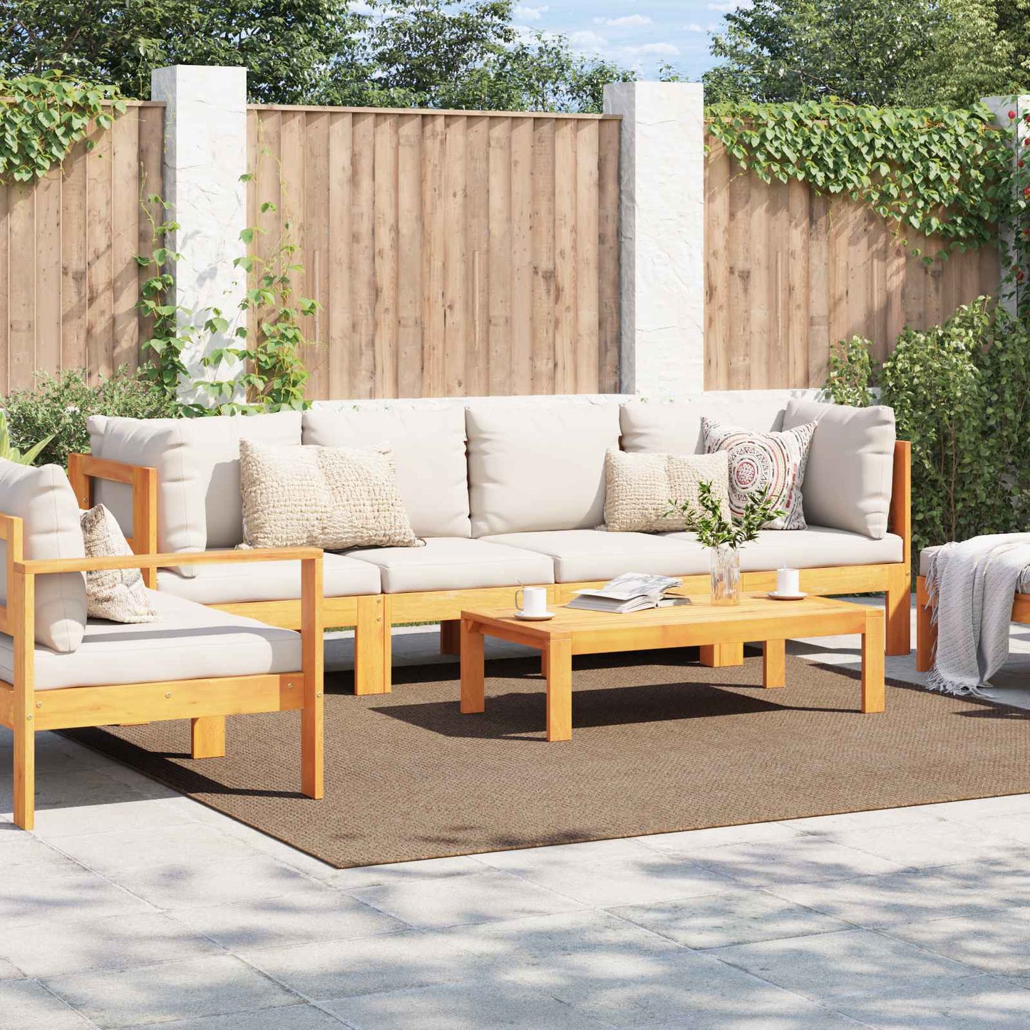 Vidaxl vloerkleden vierkant huarte naturel 240 x 240 cm polyester