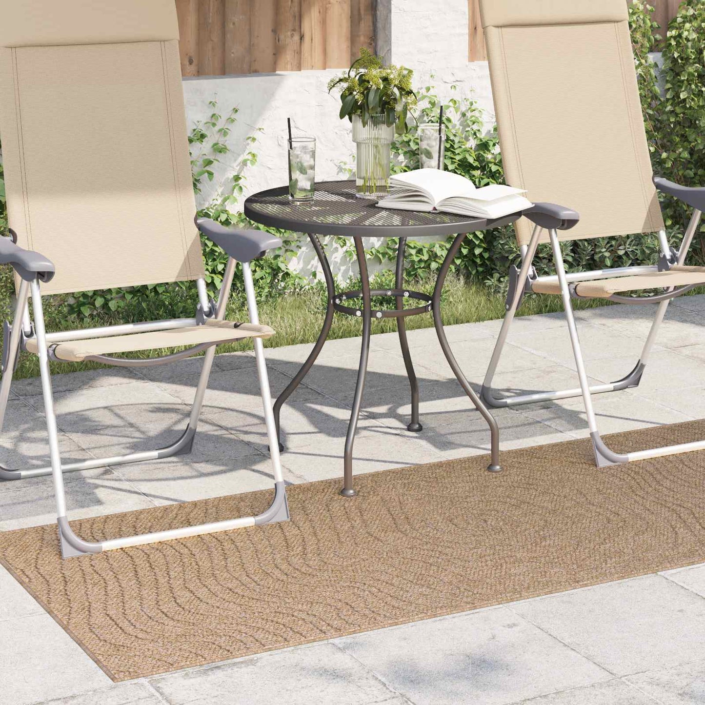 Vidaxl vloerkleden moiré huarte naturel 150 x 80 cm polyester