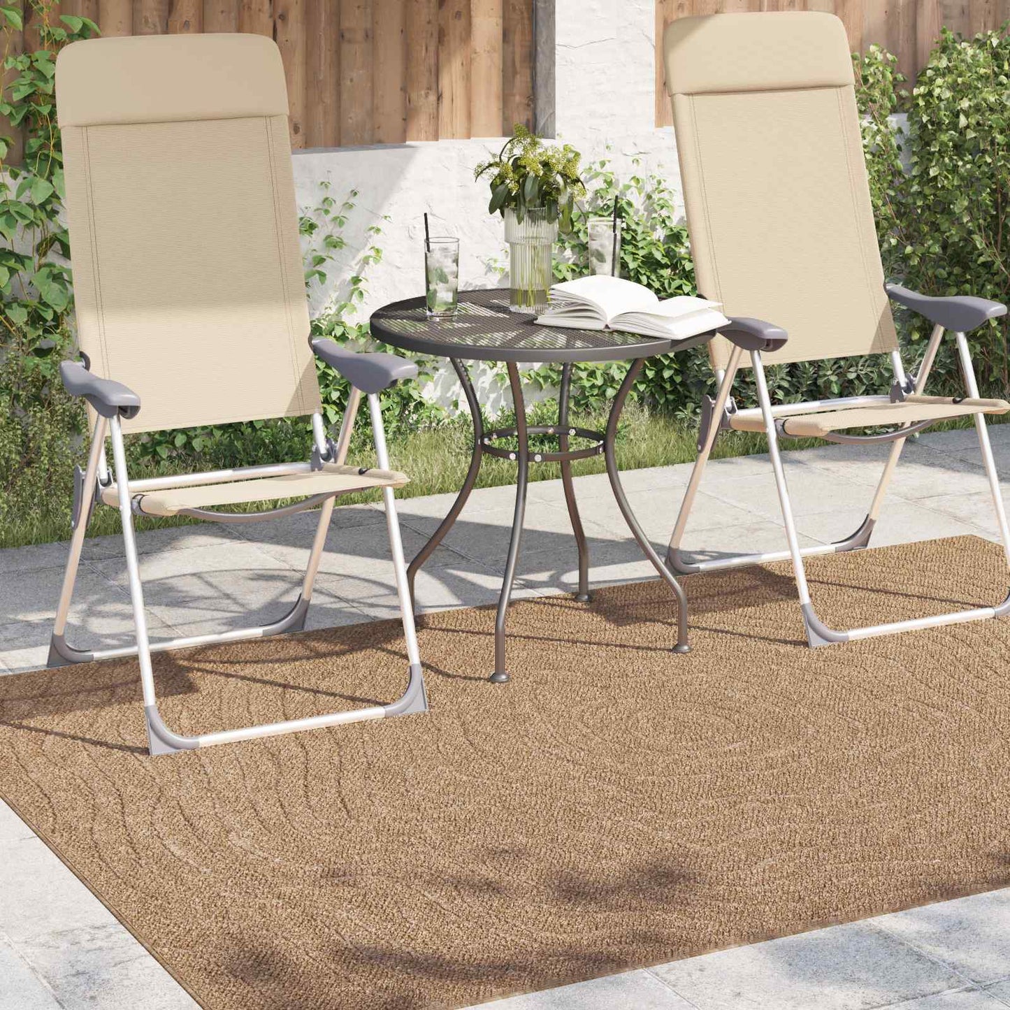 Vidaxl vloerkleden moiré huarte naturel 170 x 120 cm polyester