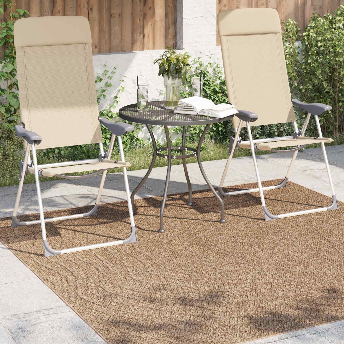 Vidaxl vloerkleden moiré vierkant huarte naturel 200 x 200 cm