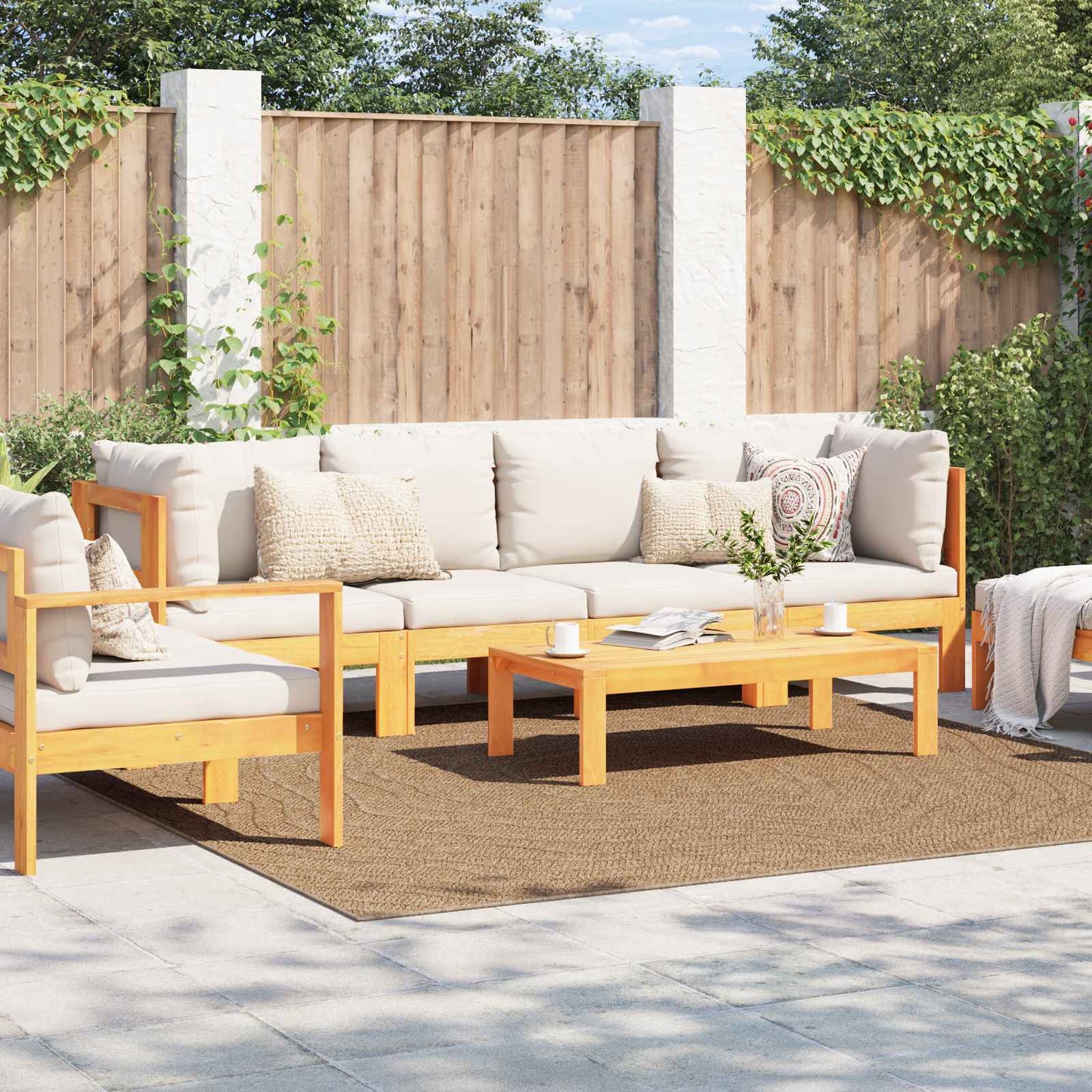 Vidaxl vloerkleden moiré vierkant huarte naturel 240 x 240 cm